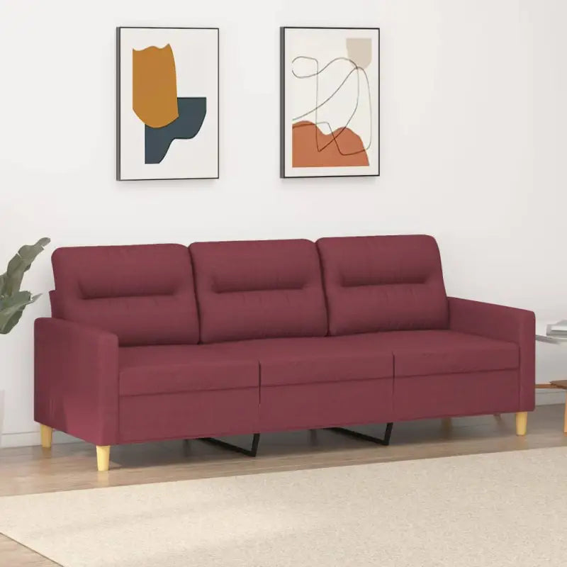 Banken voor gezellige zithoek met duurzame stof en strakke look - Wijnrood / 180 cm - Banken
