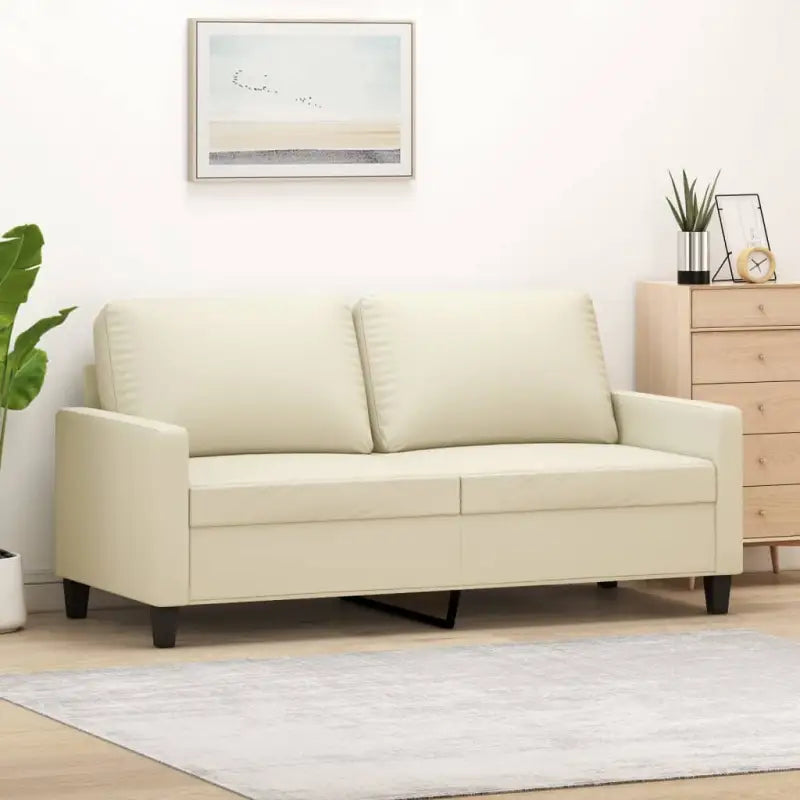 Bankenfauteuil van duurzaam kunstleer voor gezellige ontspanning - Crème / 140 cm - Banken