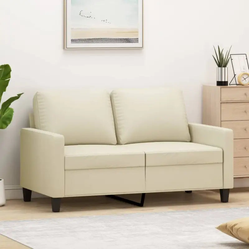 Bankenfauteuil van duurzaam kunstleer voor gezellige ontspanning - Crème / 120 cm - Banken