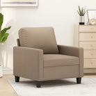 Bankenfauteuil van duurzaam kunstleer voor gezellige ontspanning - Cappuccino / 60 cm - Banken