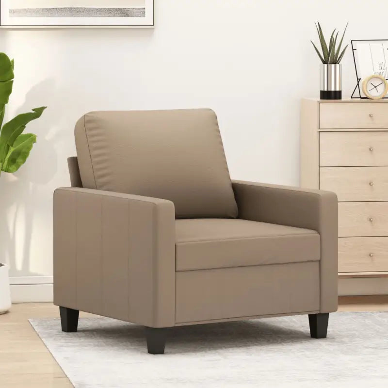 Bankenfauteuil van duurzaam kunstleer voor gezellige ontspanning - Cappuccino / 60 cm - Banken