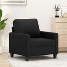 Bankenfauteuil van duurzaam kunstleer voor gezellige ontspanning - Zwart / 60 cm - Banken