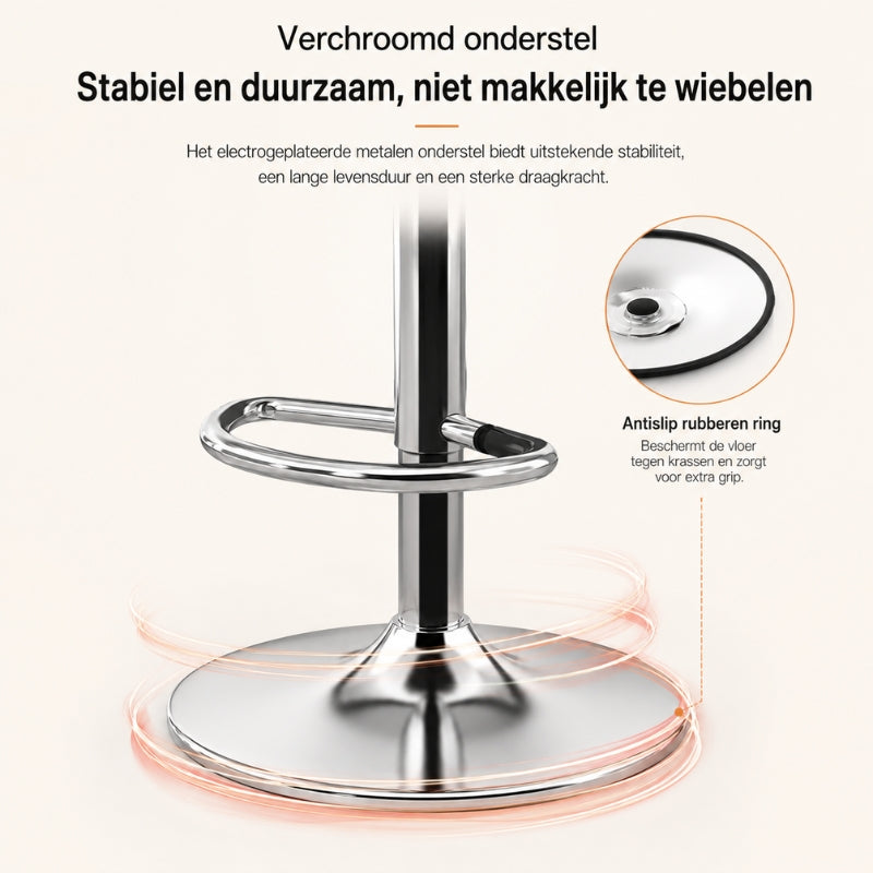 Aashly Barkruk Set van 2 – Verstelbare Kunstleren Barstoelen met Rugleuning & Voetensteun – Moderne Keukenkrukken voor Keukeneiland en Bar