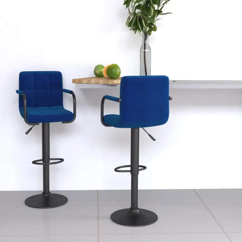 Barkruk met ingebouwde voetensteun voor extra zitcomfort - Blauw / 2 - Barkrukken