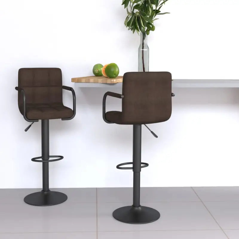 Barkruk met ingebouwde voetensteun voor extra zitcomfort - Bruin / 2 - Barkrukken