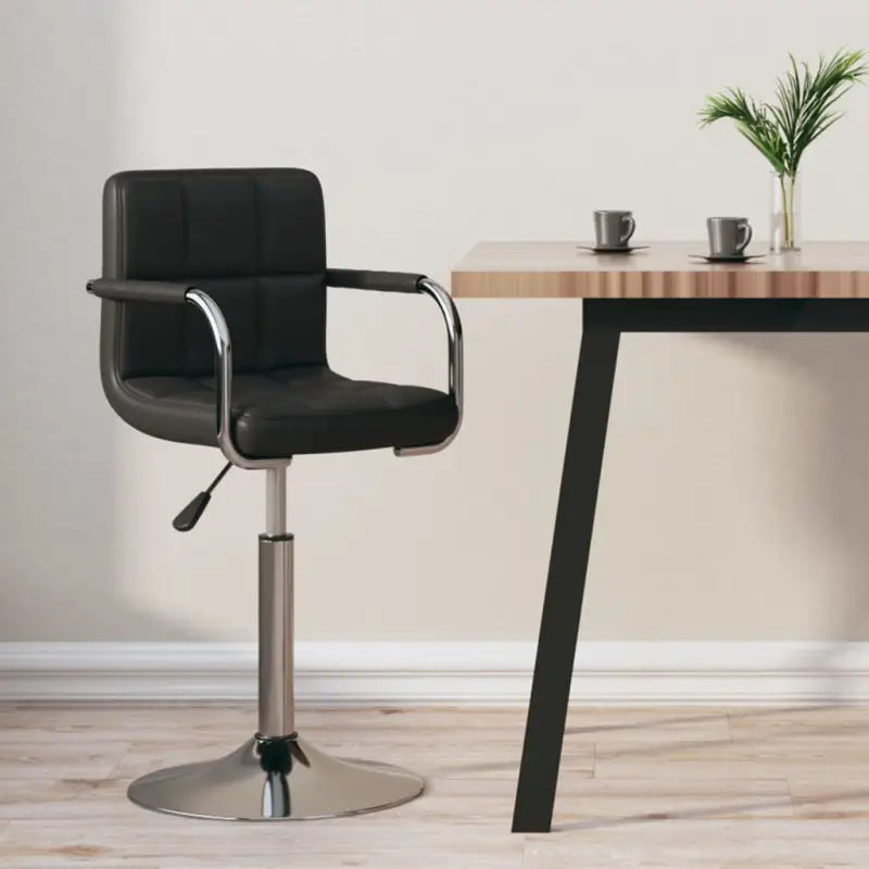 Barkruk met kunstlederen bekleding en verchroomd stalen frame - Zwart / 1 - Barkrukken