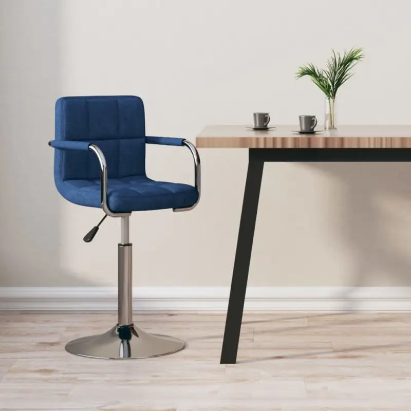 Barkruk met zachte bekleding en verchroomd staalframe - Blauw / 1 - Barkrukken