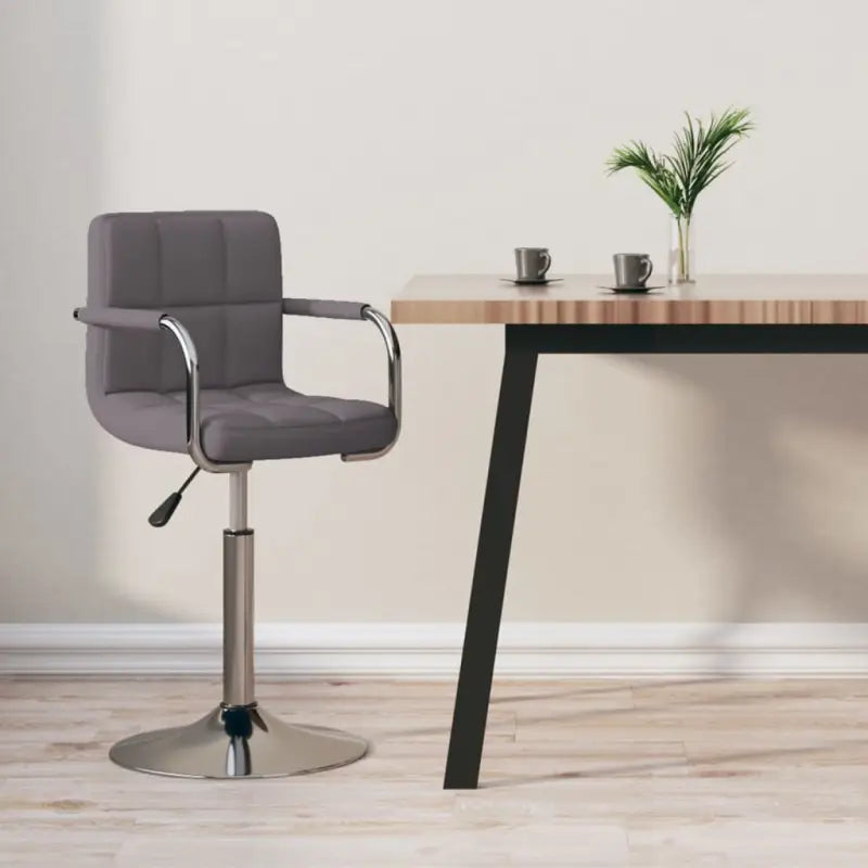 Barkruk met zachte bekleding en verchroomd staalframe - Taupe / 1 - Barkrukken