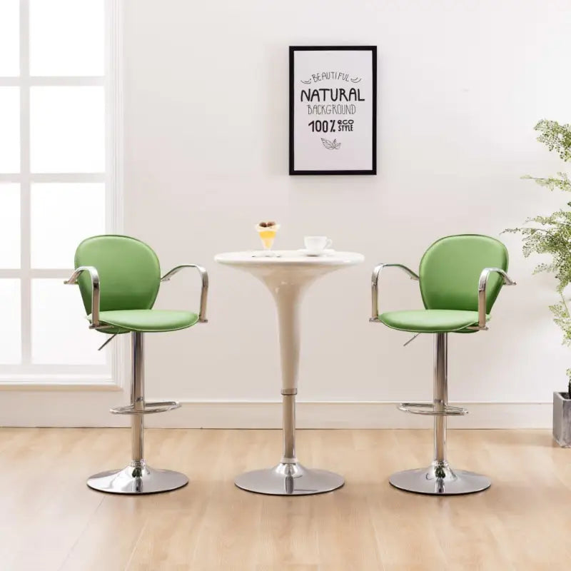 Barkrukken Met Armleuning voor Optimaal Zitcomfort levering bevat eenvoudig te reinigen kunstleer - Groen / 2