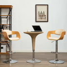 Barkrukken met gebogen hout en levering bevat set van 2 stoelen - Crème en lichtbruin / 2 - Barkrukken