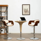 Barkrukken met gebogen hout en levering bevat set van 2 stoelen - Crème en donkerbruin / 2 - Barkrukken
