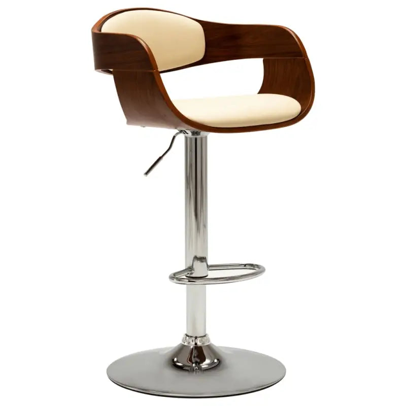 Barkrukken met gebogen hout en levering bevat set van 2 stoelen - Crème en donkerbruin / 1 - Barkrukken