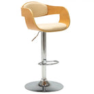 Barkrukken met gebogen hout en levering bevat set van 2 stoelen - Crème en lichtbruin / 1 - Barkrukken