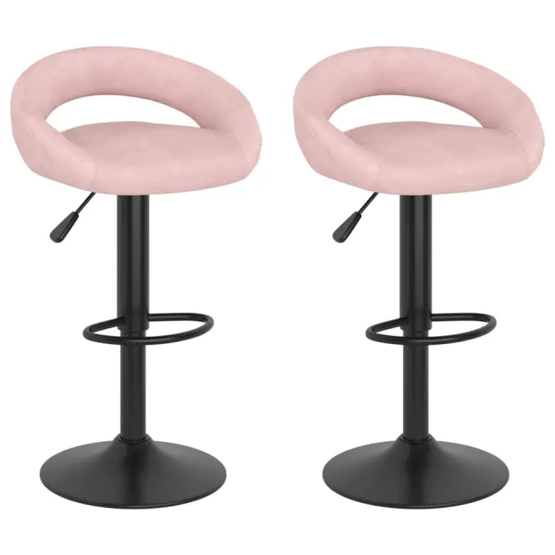 Barkrukken met ingebouwde voetensteun en zacht fluweel comfort - Roze / 2 - Barkrukken