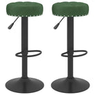 Barkrukken met ingebouwde voetensteun en zacht fluwelen bekleding - Donkergroen / 2 - Barkrukken