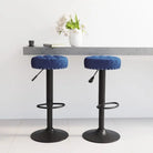 Barkrukken met ingebouwde voetensteun en zacht fluwelen bekleding - Blauw / 2 - Barkrukken