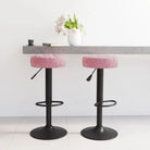 Barkrukken met ingebouwde voetensteun en zacht fluwelen bekleding - Roze / 2 - Barkrukken