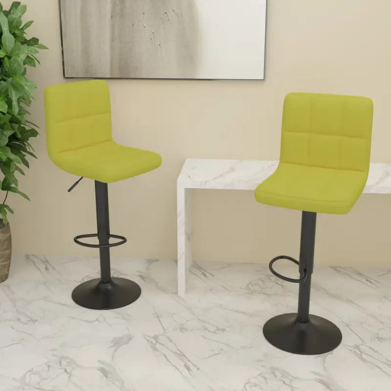 Barkrukken met ingebouwde voetensteun en zacht stof voor optimaal zitcomfort - Groen / 2 - Barkrukken