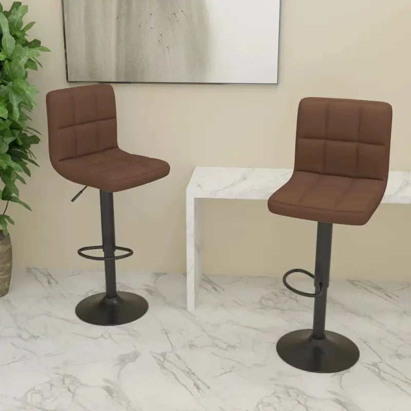 Barkrukken met ingebouwde voetensteun en zacht stof voor optimaal zitcomfort - Bruin / 2 - Barkrukken