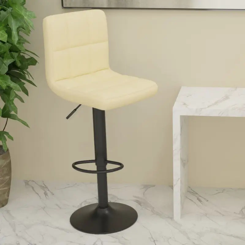 Barkrukken met ingebouwde voetensteun en zacht stof voor optimaal zitcomfort - Crème / 1 - Barkrukken