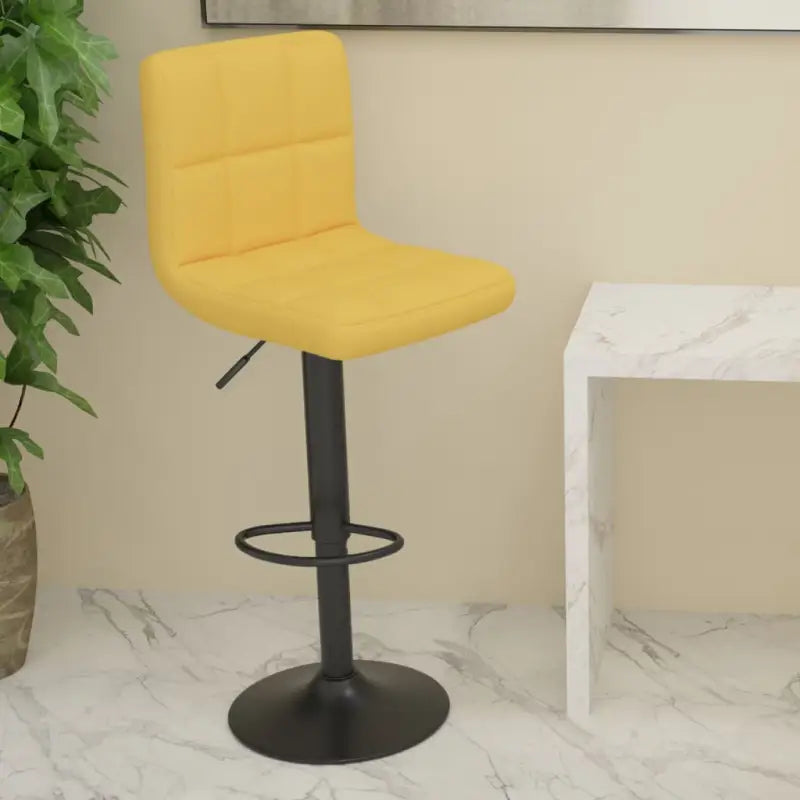 Barkrukken met ingebouwde voetensteun en zacht stof voor optimaal zitcomfort - Mosterdgeel / 1 - Barkrukken