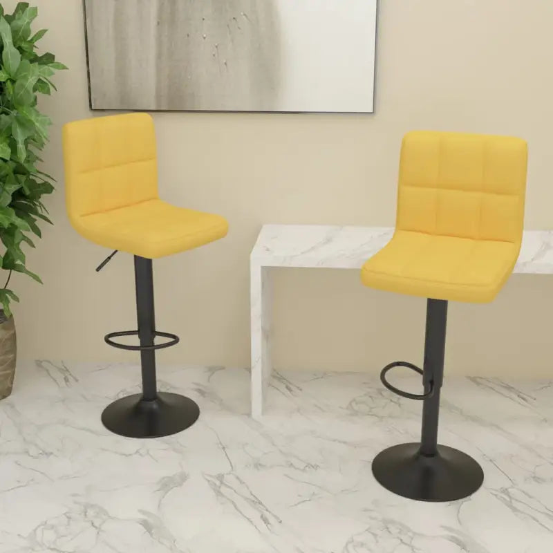 Barkrukken met ingebouwde voetensteun en zacht stof voor optimaal zitcomfort - Mosterdgeel / 2 - Barkrukken