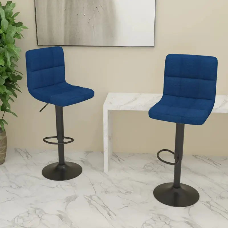 Barkrukken met ingebouwde voetensteun en zacht stof voor optimaal zitcomfort - Blauw / 2 - Barkrukken
