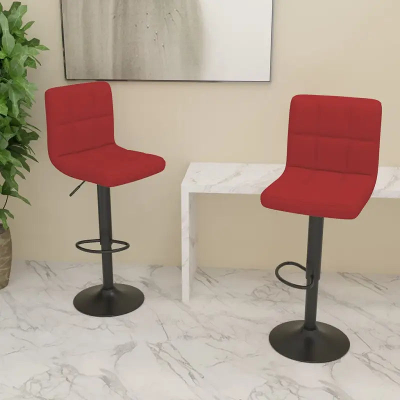 Barkrukken met ingebouwde voetensteun en zacht stof voor optimaal zitcomfort - Wijnrood / 2 - Barkrukken