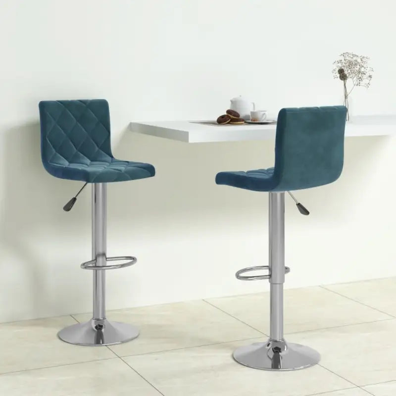 Barkrukken met ingebouwde voetensteun voor comfortabel zitten - Blauw / 2 - Barkrukken