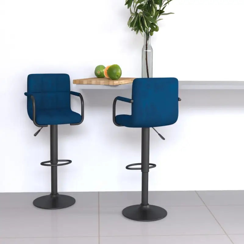 Barkrukken met ingebouwde voetensteun voor comfortabel zitten - Blauw / 2 - Barkrukken