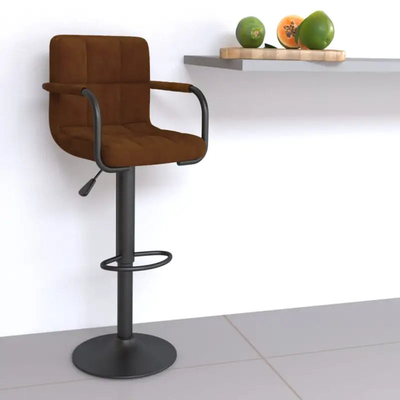Barkrukken met ingebouwde voetensteun voor comfortabel zitten - Bruin / 1 - Barkrukken