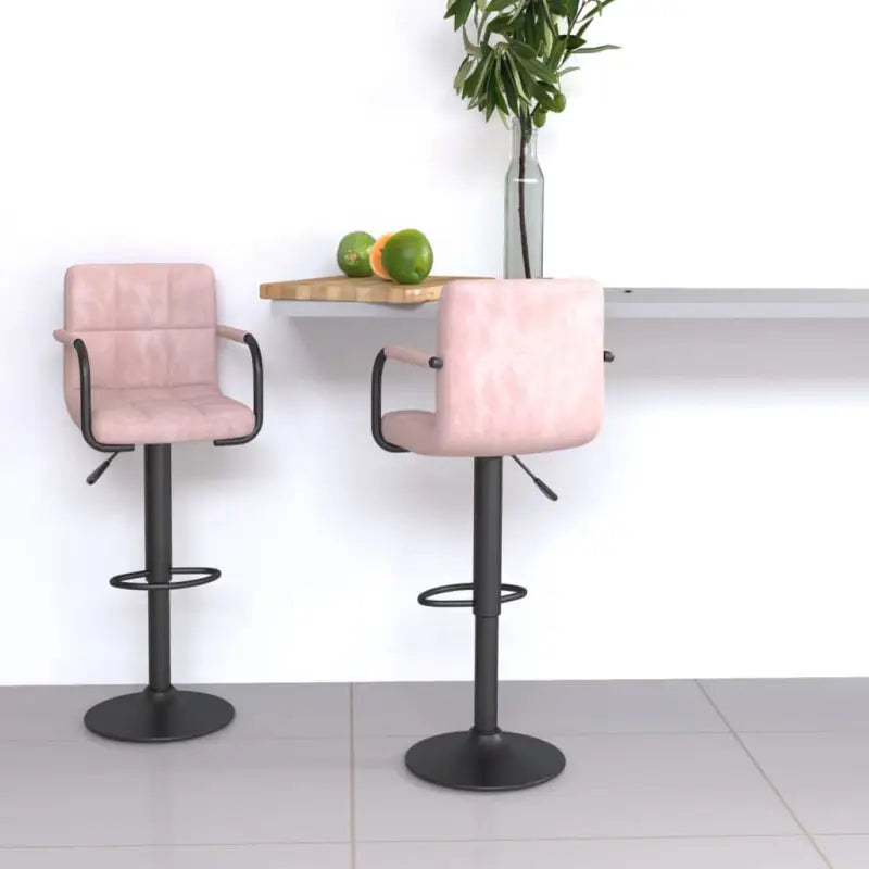 Barkrukken met ingebouwde voetensteun voor comfortabel zitten - Roze / 2 - Barkrukken
