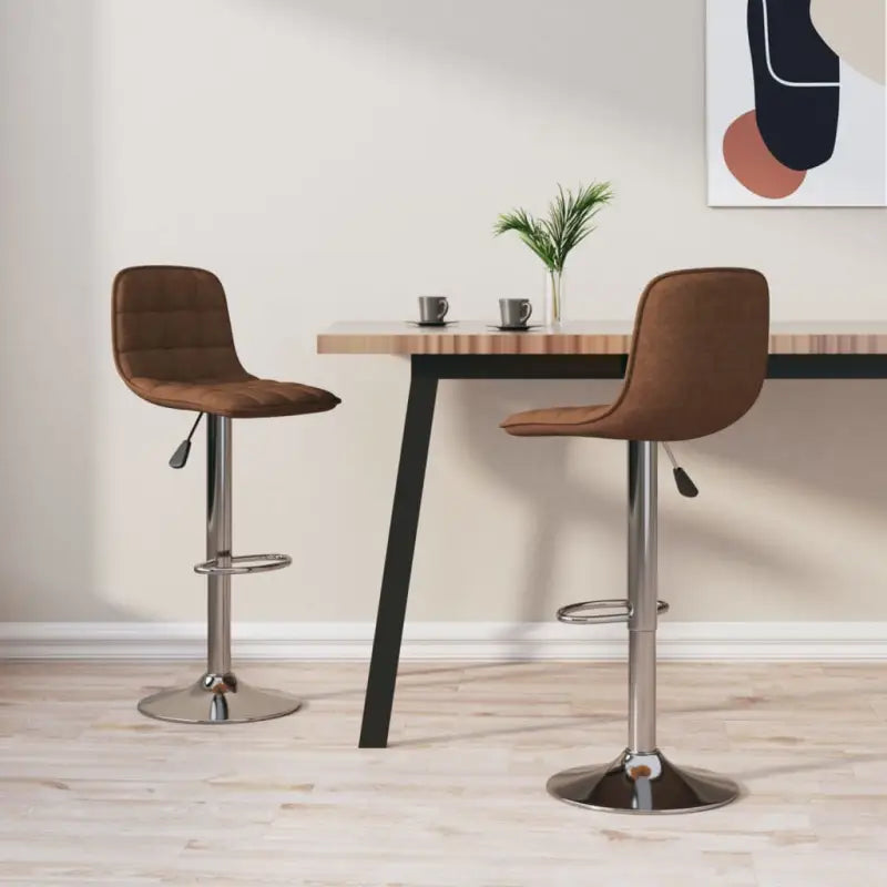 Barkrukken met ingebouwde voetensteun voor extra comfort - Bruin / 2 - Barkrukken