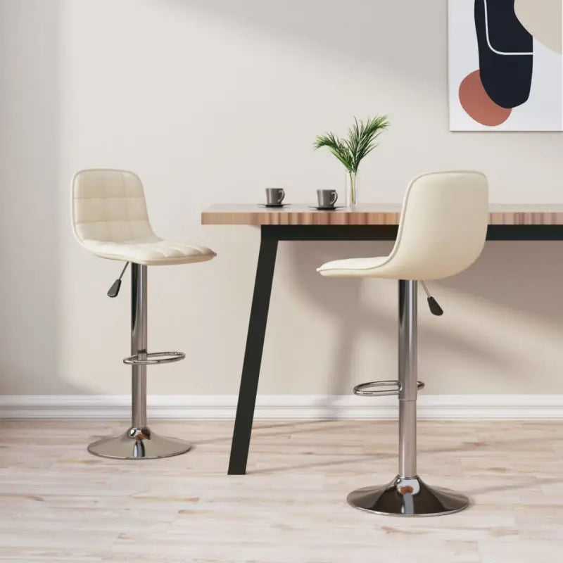 Barkrukken met ingebouwde voetensteun voor extra comfort - Crème / 2 - Barkrukken