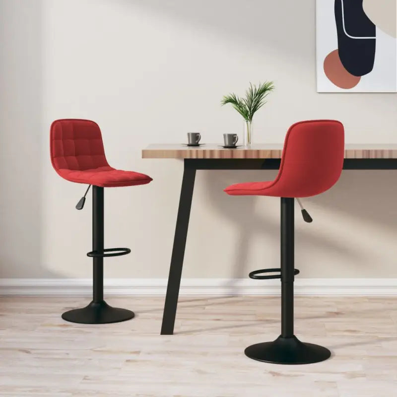 Barkrukken met ingebouwde voetensteun voor optimaal zitcomfort - Wijnrood / 2 - Barkrukken