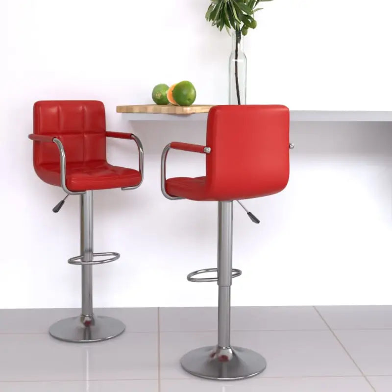 Barkrukken met ingebouwde voetensteun voor optimaal zitcomfort - Wijnrood / 2 - Barkrukken