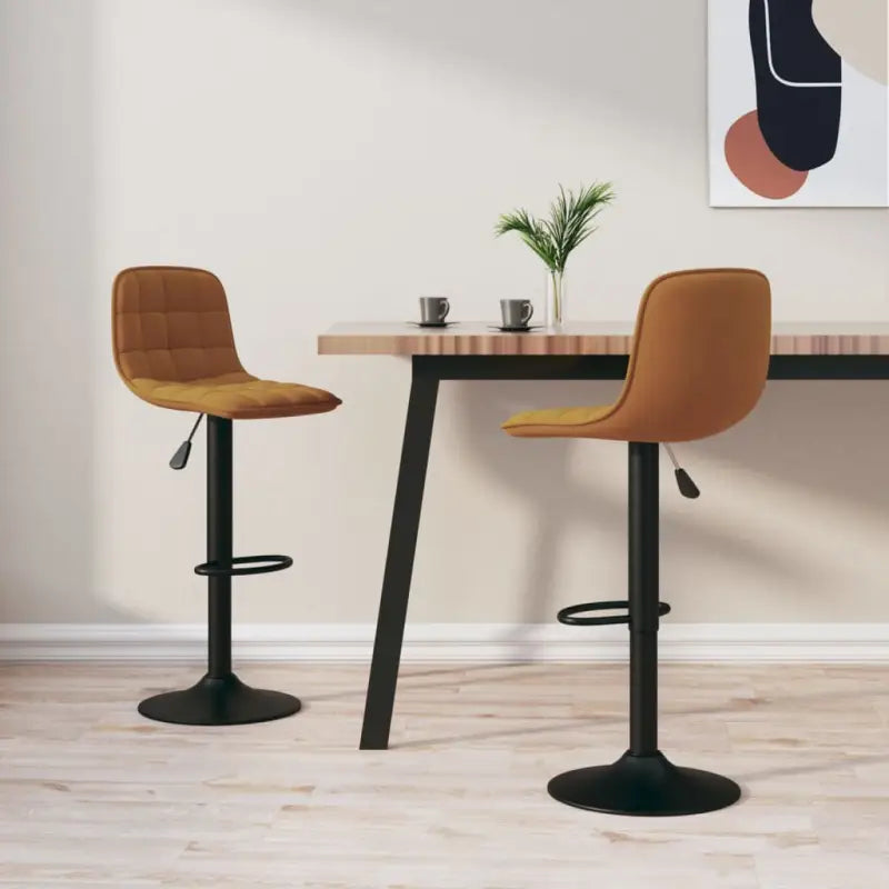 Barkrukken met ingebouwde voetensteun voor optimaal zitcomfort - Bruin / 2 - Barkrukken