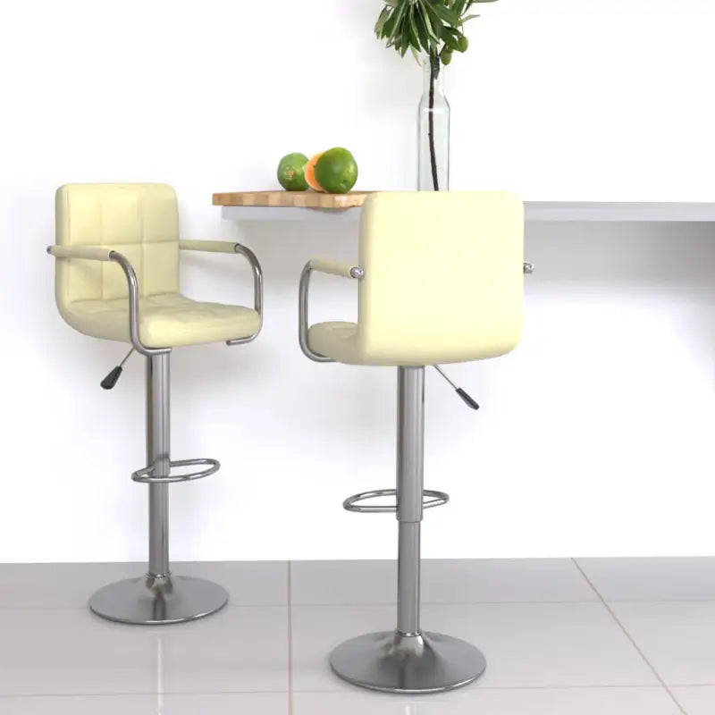 Barkrukken met ingebouwde voetensteun voor optimaal zitcomfort - Crème / 2 - Barkrukken