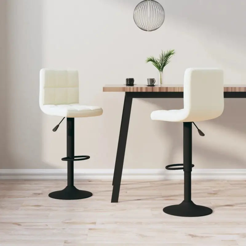 Barkrukken met ingebouwde voetensteun voor optimaal zitcomfort - Crème / 2 - Barkrukken