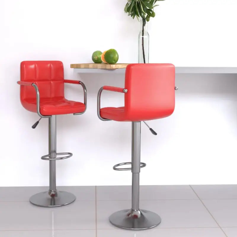Barkrukken met ingebouwde voetensteun voor optimaal zitcomfort - Rood / 2 - Barkrukken
