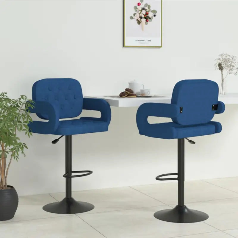 Barkrukken met ingebouwde voetensteun voor ultiem zitcomfort - Blauw / 2 - Barkrukken