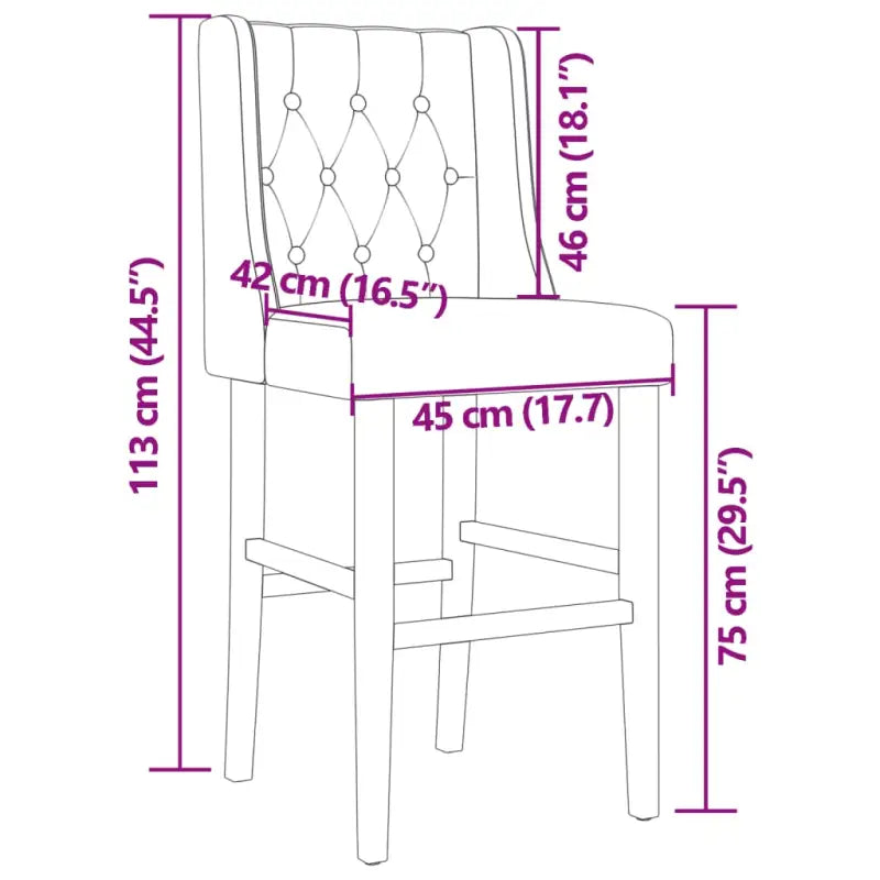 Barkrukken met massief rubberhout en comfortabele rugleuning - Barkrukken