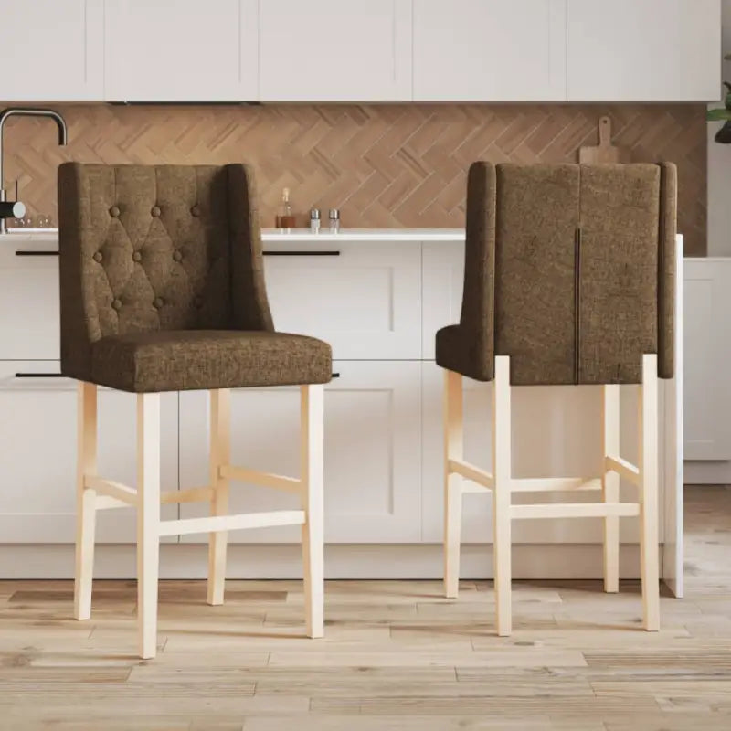 Barkrukken met massief rubberhout en comfortabele rugleuning - Taupe / 1 - Barkrukken