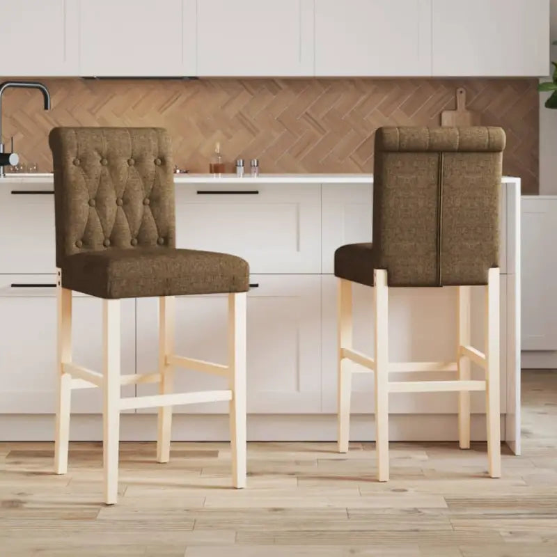 Barkrukken met massief rubberhout en comfortabele rugleuning - Taupe / 1 - Barkrukken
