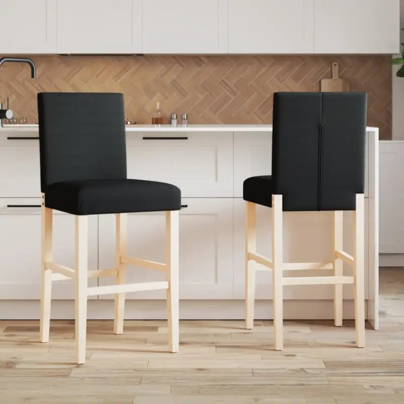 Barkrukken met zachte rugleuning en massief rubberhout voor dagelijks gebruik - Zwart / 1 - Barkrukken
