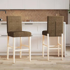 Barkrukken met zachte rugleuning en massief rubberhout voor dagelijks gebruik - Taupe / 1 - Barkrukken