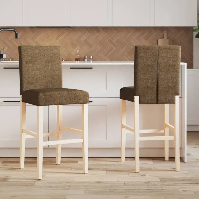 Barkrukken met zachte rugleuning en massief rubberhout voor dagelijks gebruik - Taupe / 1 - Barkrukken