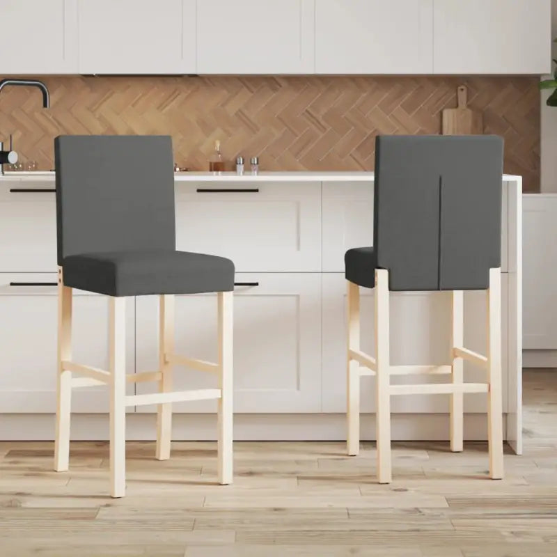 Barkrukken met zachte rugleuning en massief rubberhout voor dagelijks gebruik - Donkergrijs / 1 - Barkrukken