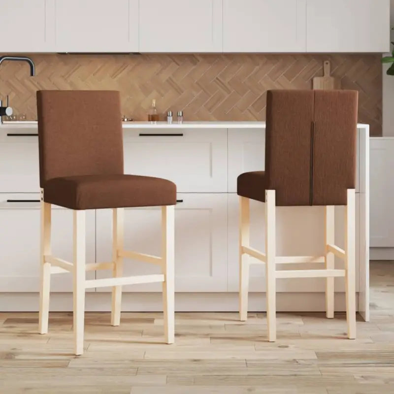 Barkrukken met zachte rugleuning en massief rubberhout voor dagelijks gebruik - Bruin / 1 - Barkrukken