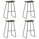 Barkrukken set van gepoedercoat staal met levering bevat - Zwart en bruin / 4 - Barkrukken